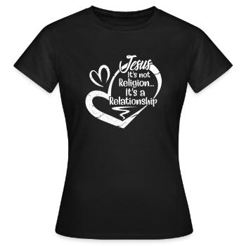 Jésus - T-shirt Femme - noir - Devant - AI Model Female 172 dark (172cm)