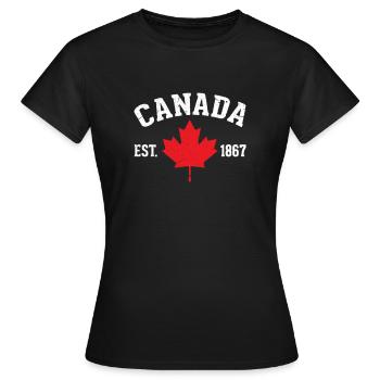 Kanada Kanadier Nordamerika Ahornblatt Geschenk - Frauen T-Shirt - Schwarz - Vorne - AI Model Female 172 dark (172cm)