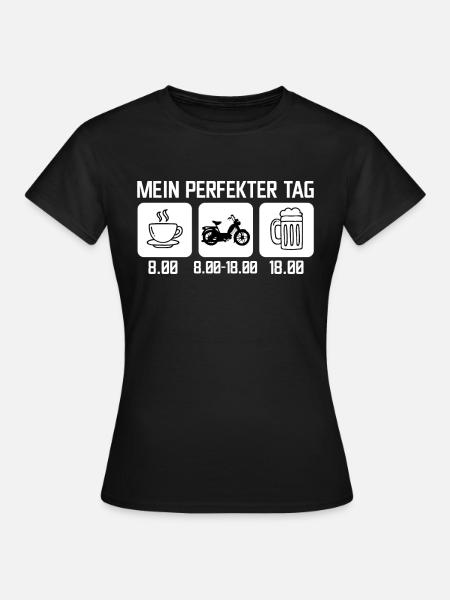 Mofa Moped roller Mopedfahrer Geschenk - Frauen T-Shirt - Schwarz