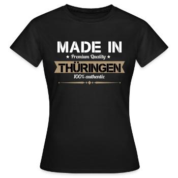 Thüringen Heimat - Frauen T-Shirt - Schwarz - Vorne - AI Model Female 172 dark (172cm)
