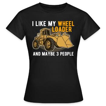Chantier de construction de conducteur de chargeur de roue de constructeur de route de chargeur de roue - T-shirt Femme - noir - Devant - AI Model Female 172 dark (172cm)