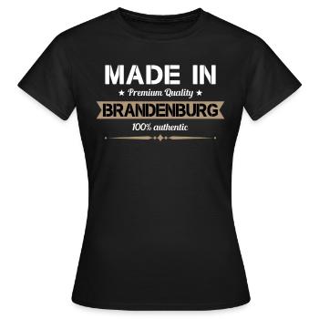 Brandenburg Ossi Ostdeutschland Brandenburg - Frauen T-Shirt - Schwarz - Vorne - AI Model Female 172 dark (172cm)