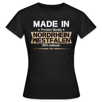 Rhénanie-du-Nord-Westphalie NRW Cadeau - T-shirt Femme - noir - Devant - AI Model Female 172 dark (172cm)