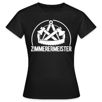 Zimmerer Meister Zimmermeister Zimmermann - Frauen T-Shirt - Schwarz - Vorne - AI Model Female 172 dark (172cm)