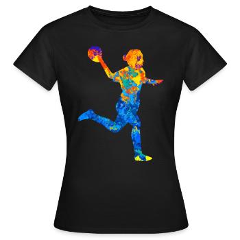 HandballEur Handballeur Handballeur Joueur de Handball Joueur - T-shirt Femme - noir - Devant - AI Model Female 172 dark (172cm)