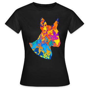 Bull Terrier Bull Terrier Idée cadeau - T-shirt Femme - noir - Devant - AI Model Female 172 dark (172cm)