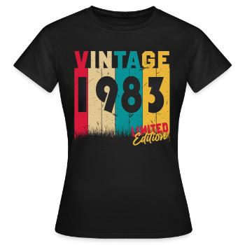40 Anniversaire 40 Années Né 1983 - T-shirt Femme - noir - Devant - AI Model Female 172 dark (172cm)