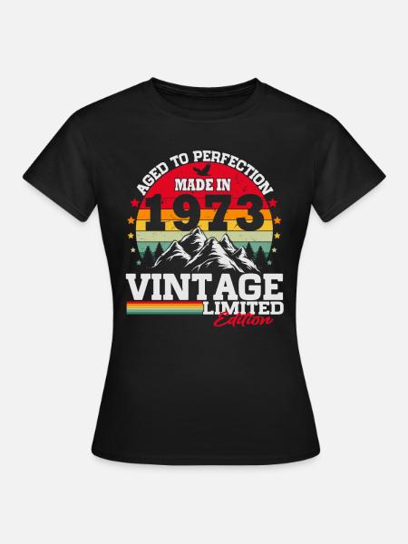 Vintage 1973 Vintage Retro verjaardagscadeau - Vrouwen T-shirt - zwart