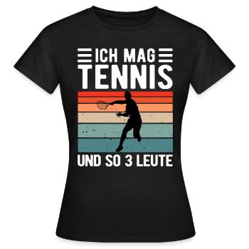 Tennis Tennisspieler Tennisplatz retro - Frauen T-Shirt - Schwarz - Vorne - AI Model Female 172 dark (172cm)