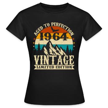 Vintage 1964 Retro Jahrgang Geburtstag Geschenk - Frauen T-Shirt - Schwarz - Vorne - AI Model Female 172 dark (172cm)