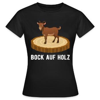 Schreiner Tischler Zimmerer Holzbau Bock auf Holz - Frauen T-Shirt - Schwarz - Vorne - AI Model Female 172 dark (172cm)