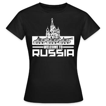 Russia - Women's T-Shirt - black - Front - AI Model Female 172 dark (172cm)