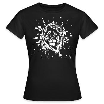 Löwe Raubtier Löwin Dschungel Wildnis Wild Zoo - Frauen T-Shirt - Schwarz - Vorne - AI Model Female 172 dark (172cm)