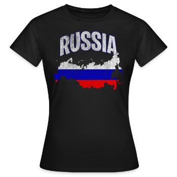 Russia - Women's T-Shirt - black - Front - AI Model Female 172 dark (172cm)