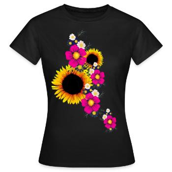 Sonnenblumen - Frauen T-Shirt - Schwarz - Vorne - AI Model Female 172 dark (172cm)