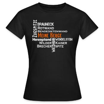 Berge - Frauen T-Shirt - Schwarz - Vorne - AI Model Female 172 dark (172cm)