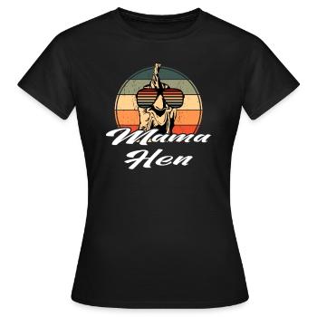 Rétro Lunettes de soleil Poulet Mama Poule lettrage - T-shirt Femme - noir - Devant - AI Model Female 172 dark (172cm)