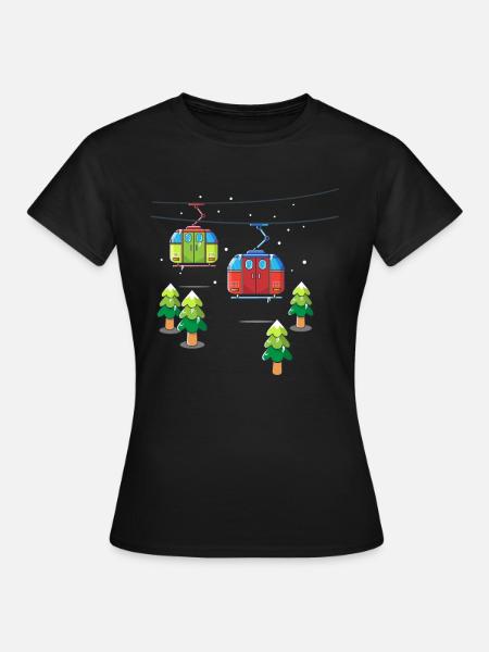 Seilbahn Bergbahn für Kinder Gondelbahn - Frauen T-Shirt - Schwarz
