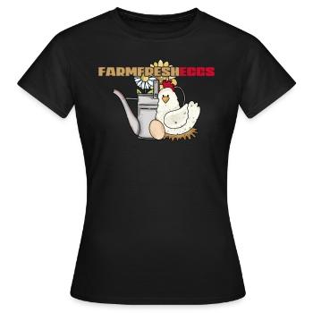 L’arrosage de poulet vintage peut faire ferme des œufs frais - T-shirt Femme - noir - Devant - AI Model Female 172 dark (172cm)