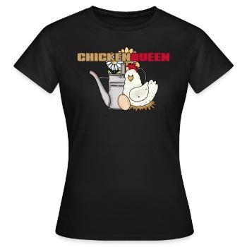Vintage Chicken Watering Can Chicken Queen - Women's T-Shirt - black - Front - AI Model Female 172 dark (172cm)