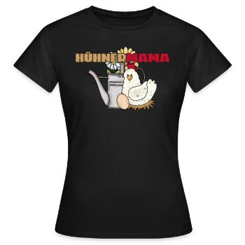 Vintage Huhn Gießkanne Hühnermama - Frauen T-Shirt - Schwarz - Vorne - AI Model Female 172 dark (172cm)