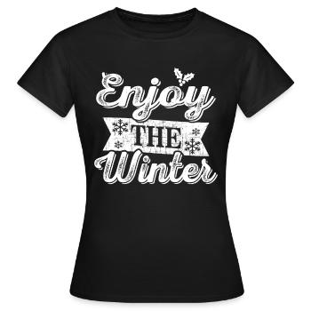 Winter T shirt Design - Frauen T-Shirt - Schwarz - Vorne - AI Model Female 172 dark (172cm)