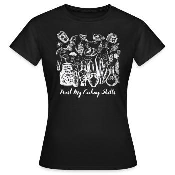Shirt funny for Hobby Cooking magic witchy tshirt - Women's T-Shirt - black - Front - AI Model Female 172 dark (172cm)
