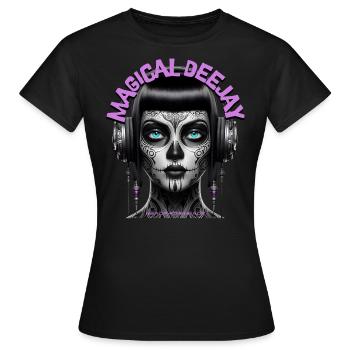 MAGICAL DEEJAY - Cool Woman with Headphones! - Women's T-Shirt - black - Front - AI Model Female 172 dark (172cm)
