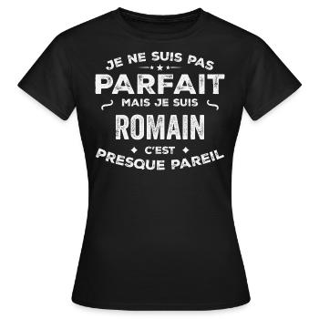 Romain A first name, a story, a personality - Women's T-Shirt - black - Front - AI Model Female 172 dark (172cm)