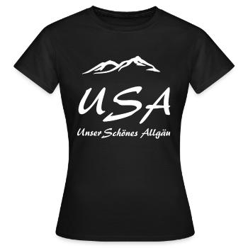 États-Unis notre motif Allgaeu avec des montagnes - T-shirt Femme - noir - Devant - AI Model Female 172 dark (172cm)