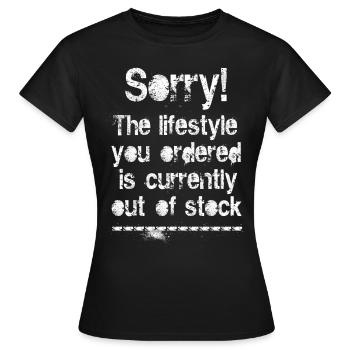 Lifestyle is out of stock (white) - Women's T-Shirt - black - Front - AI Model Female 172 dark (172cm)