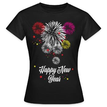 Feux d’artifice Amant - T-shirt Femme - noir - Devant - AI Model Female 172 dark (172cm)