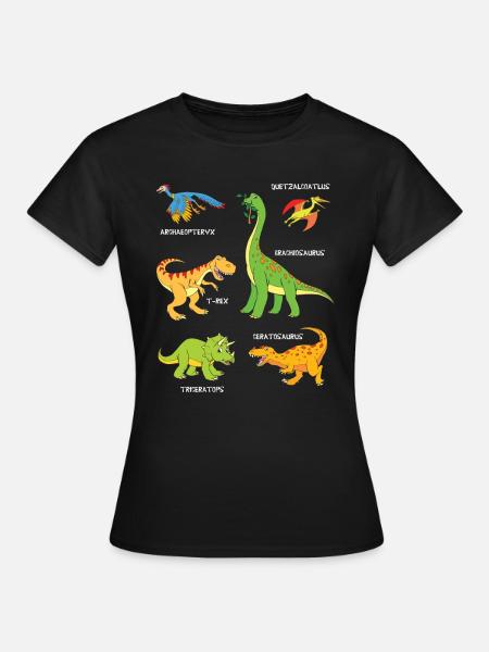 6 dinosaurs with names - Women's T-Shirt - black