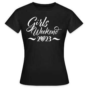 Girls Weekend 2023 Cute Girls Party Trip Vacances - T-shirt Femme - noir - Devant - AI Model Female 172 dark (172cm)