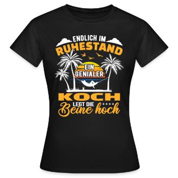 Ruhestand Lustig für Koch Rentner Abschied Rente - Frauen T-Shirt - Schwarz - Vorne - AI Model Female 172 dark (172cm)