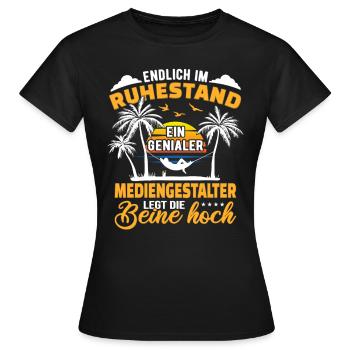 Ruhestand Lustig für Mediengestalter Rentner - Frauen T-Shirt - Schwarz - Vorne - AI Model Female 172 dark (172cm)