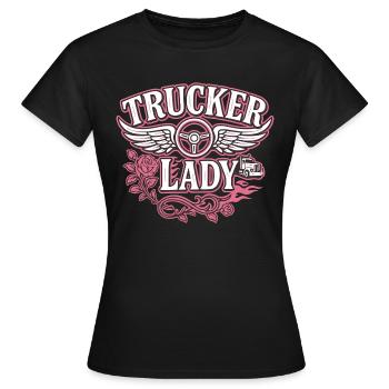 Trucker Lady Truck Driver - Women's T-Shirt - black - Front - AI Model Female 172 dark (172cm)