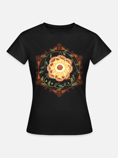 Floral Pattern Women's Premium T-Shirt - Women's T-Shirt - black