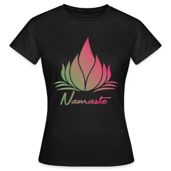 Namaste Cadeau Relaxation Zen Hindi Yoga - T-shirt Femme - noir - Devant - AI Model Female 172 dark (172cm)