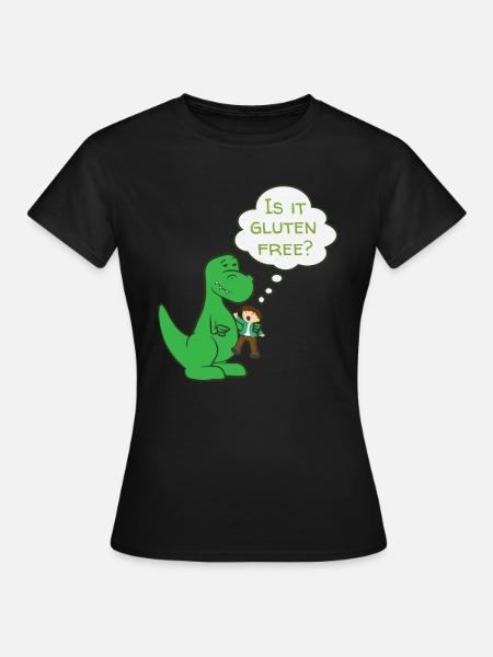 Dino Glutenfrei Mensch Geschenk Ernährung - Frauen T-Shirt - Schwarz