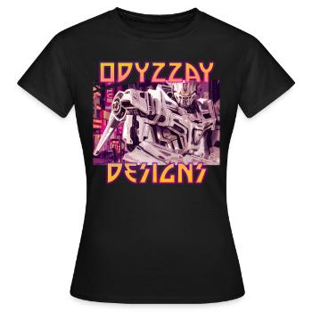 Odyzzay Mech Sunset - T-shirt Femme - noir - Devant - AI Model Female 172 dark (172cm)