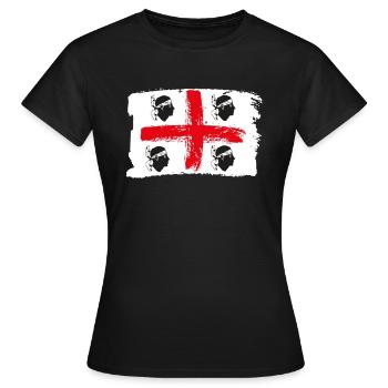 Drapeau Sardaigne - T-shirt Femme - noir - Devant - AI Model Female 172 dark (172cm)