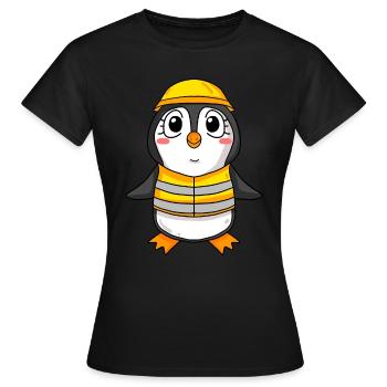 Cadeau de construction de maison de construction de maison de pingouin - T-shirt Femme - noir - Devant - AI Model Female 172 dark (172cm)