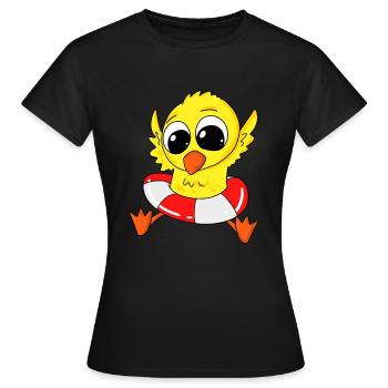 Canard mer baignade piscine en plein air piscine piscine - T-shirt Femme - noir - Devant - AI Model Female 172 dark (172cm)