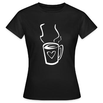 Coffee Illustration - Women's T-Shirt - black - Front - AI Model Female 172 dark (172cm)