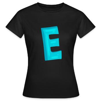 Initial letter E letter - Women's T-Shirt - black - Front - AI Model Female 172 dark (172cm)