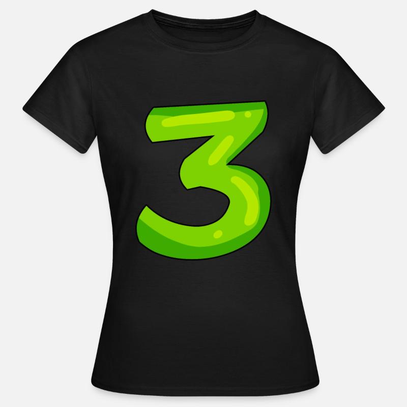Digit 3 green - Women's T-Shirt - black