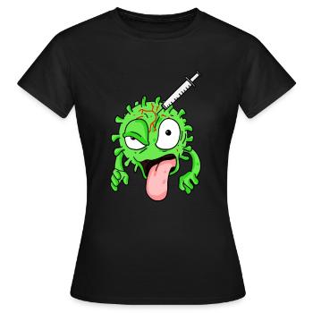 Virus geimpft - Frauen T-Shirt - Schwarz - Vorne - AI Model Female 172 dark (172cm)