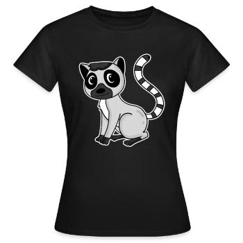 Lemur Primat Geschenk - Frauen T-Shirt - Schwarz - Vorne - AI Model Female 172 dark (172cm)