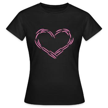 Coeur Rose - T-shirt Femme - noir - Devant - AI Model Female 172 dark (172cm)
